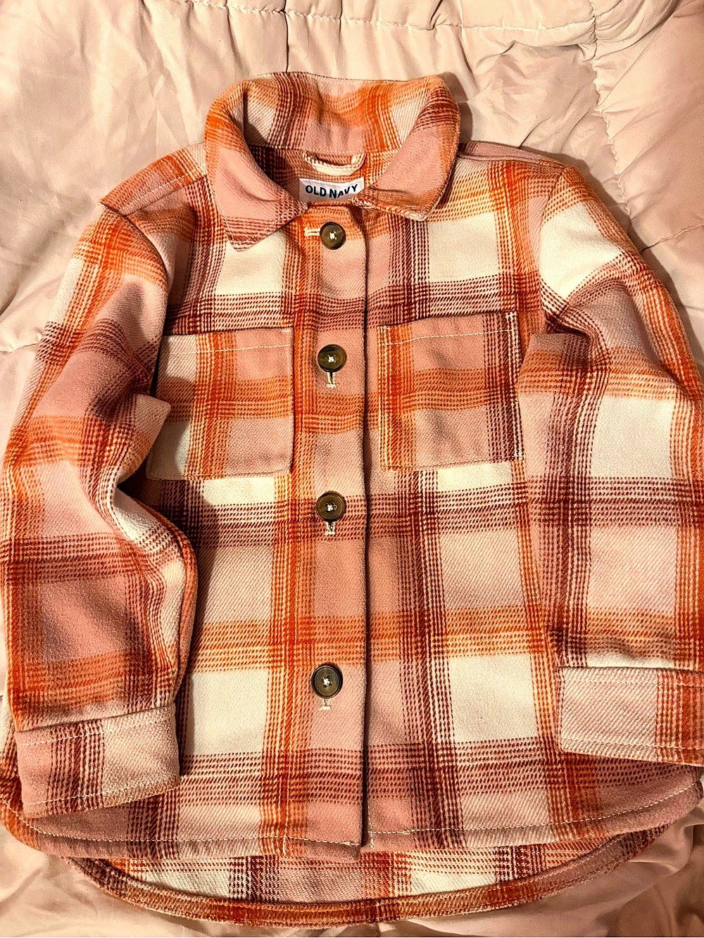 Girls Plaid Button Down Jacket